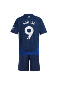 Fotbalové Dres Manchester United Rasmus Hojlund #9 Dětské Venkovní Oblečení 2024-25 Krátký Rukáv (+ trenýrky)